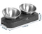 Creative Inclined Stainless Steel Cat and Dog Feeding Bowls Gray