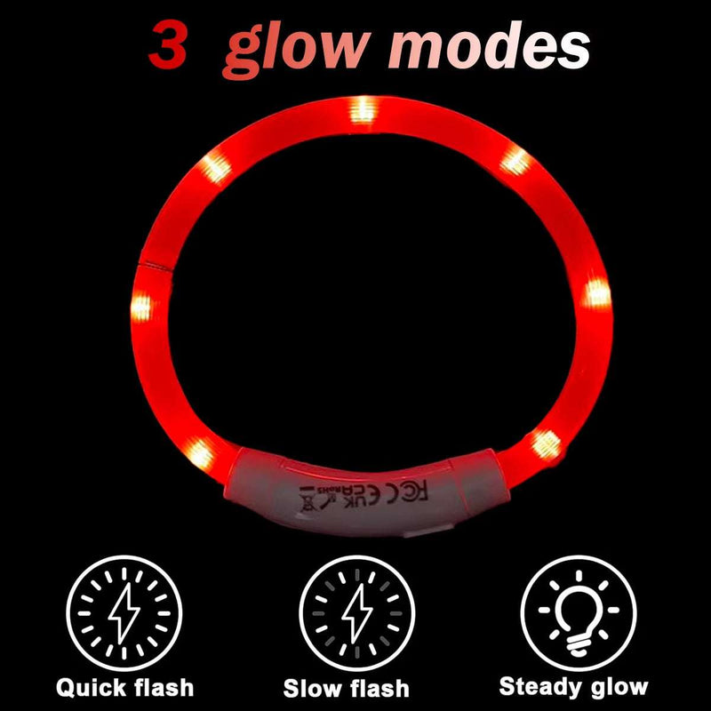 Dog Light up Collar LED Collar Lamp Bead Red