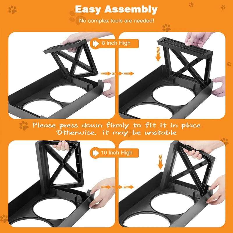 Adjustable Height Double Elevated Dog Bowls