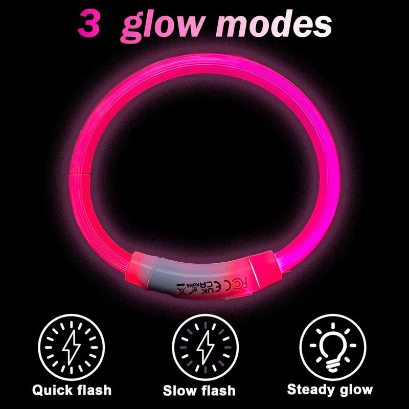 Dog Light up Collar LED Collar Glamour Pink