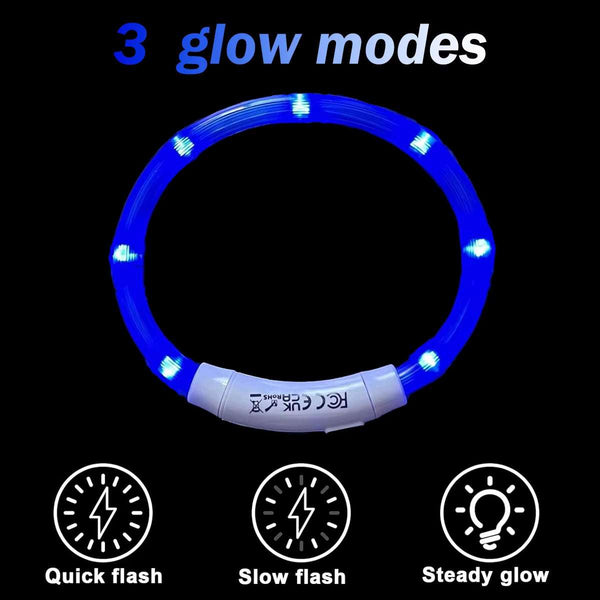 Dog Light up Collar LED Collar Lamp Bead Blue
