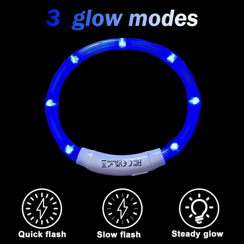 Dog Light up Collar LED Collar Lamp Bead Blue