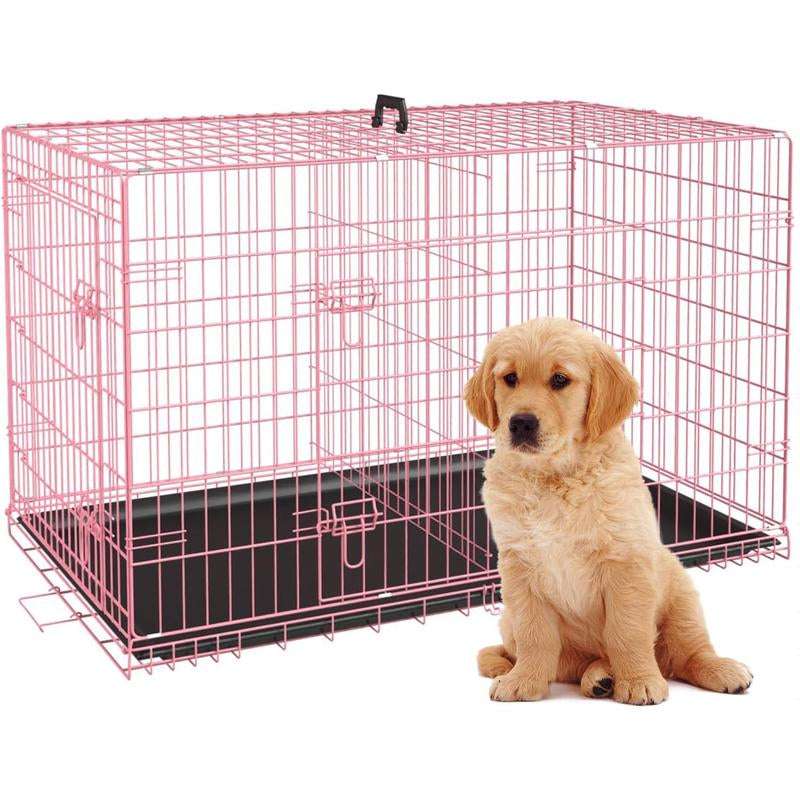 Bestpet Dog Crate Dog Cage Pink