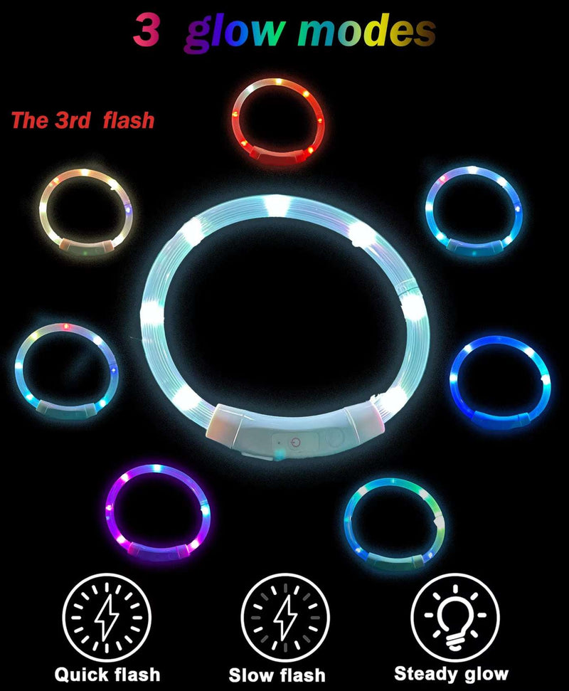 Dog Light up Collar LED Collar Rainbow-Colored