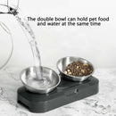 Creative Inclined Stainless Steel Cat and Dog Feeding Bowls