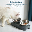 Creative Inclined Stainless Steel Cat and Dog Feeding Bowls