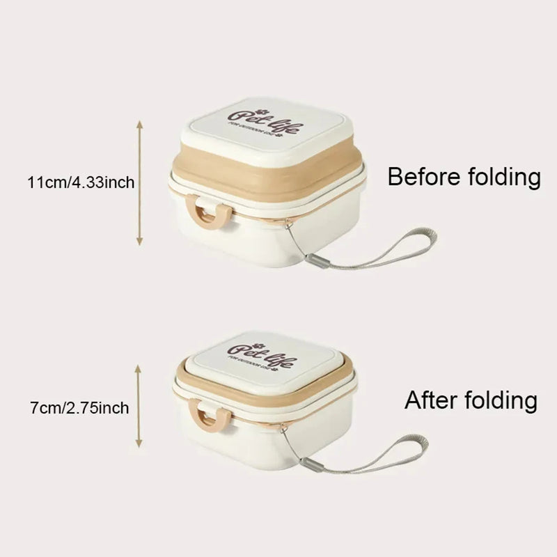 Portable Double Bowls Dog Feeder