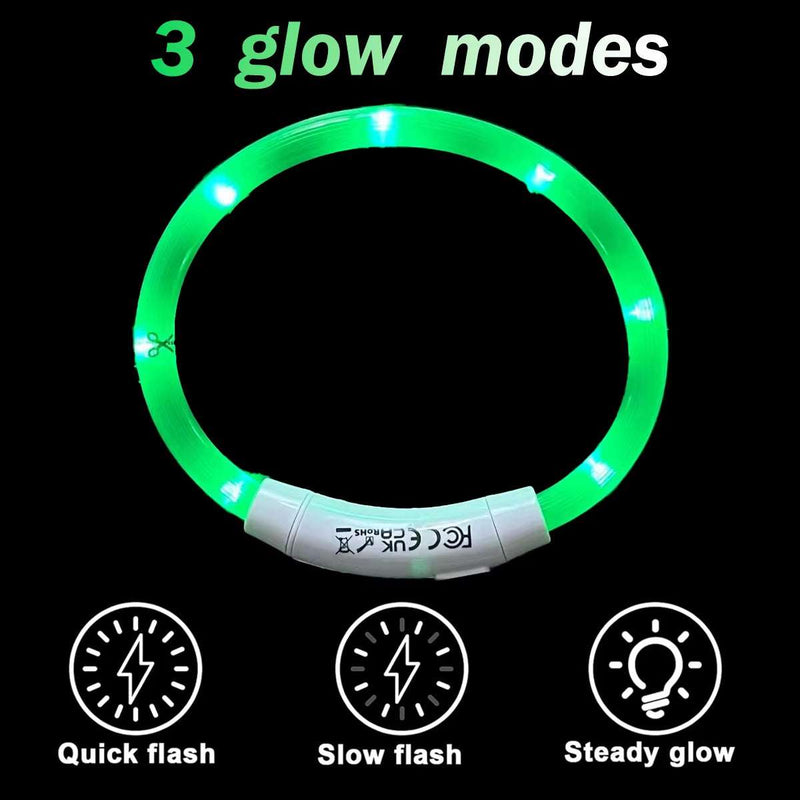 Dog Light up Collar LED Collar Lamp Bead Green